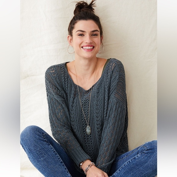 Maurice's Matte Chenille Pointelle Pullover sweater - Picture 1 of 7